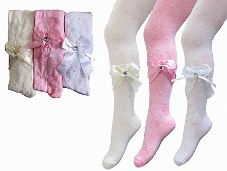 Жаккаровые колготки с аксессуаром для девочки   KBS